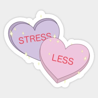 Stress Less Candy Hearts Sticker